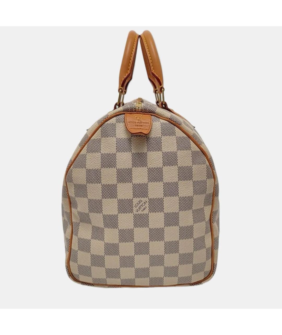 LOUIS VUITTON Бежевая кожаная сумка с короткими ручками, фото 3