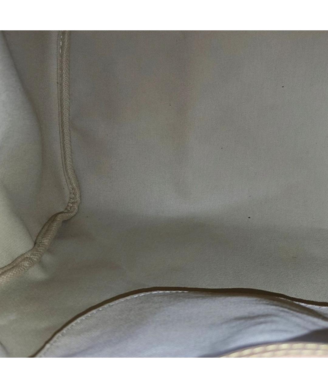 LOUIS VUITTON Бежевая кожаная сумка с короткими ручками, фото 8