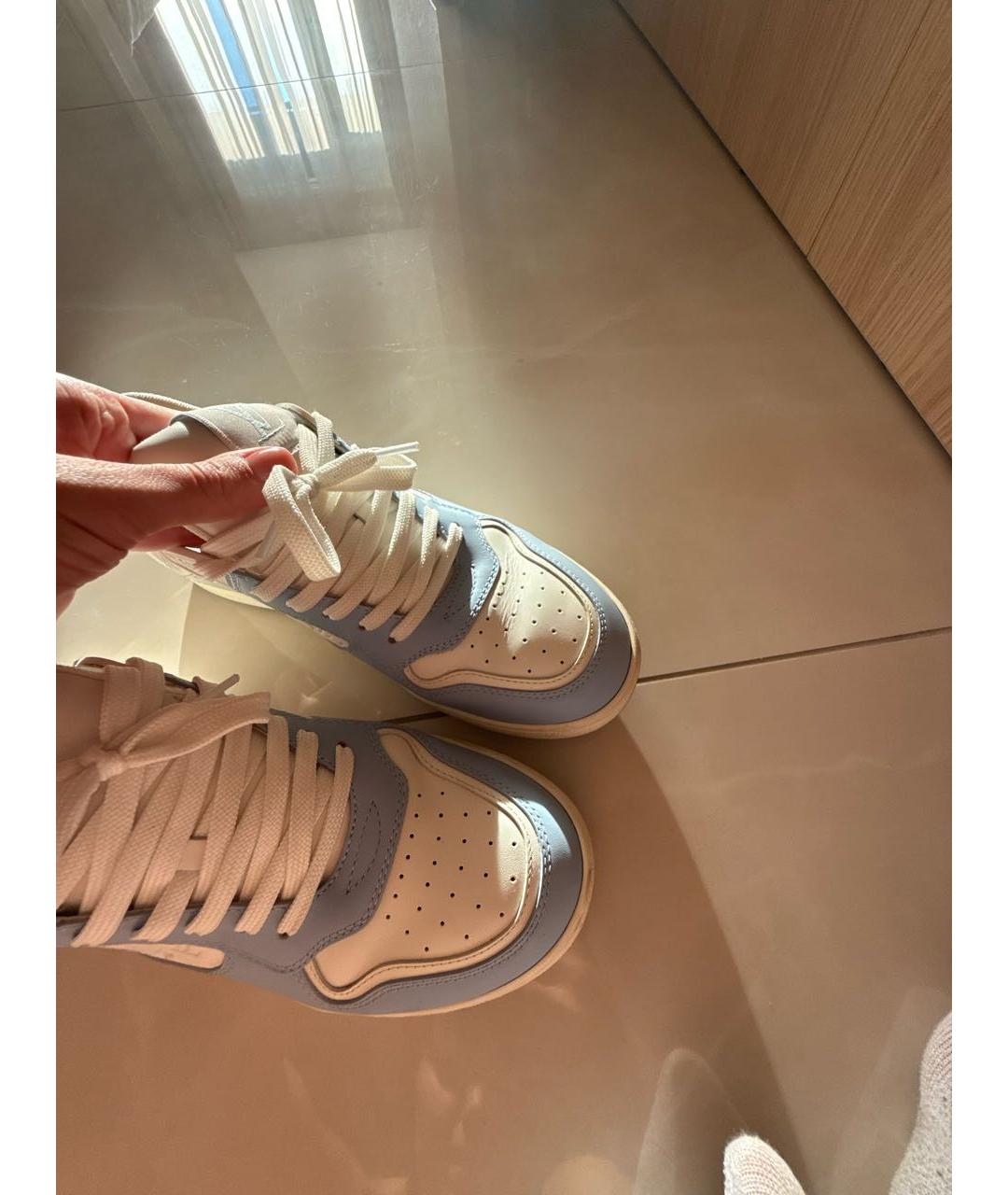 LOUIS VUITTON Белые кожаные кроссовки, фото 4