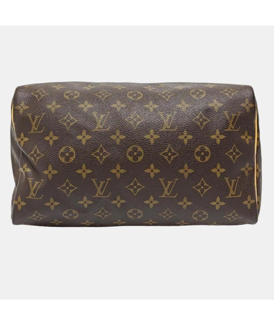 LOUIS VUITTON Коричневая кожаная сумка с короткими ручками, фото 4
