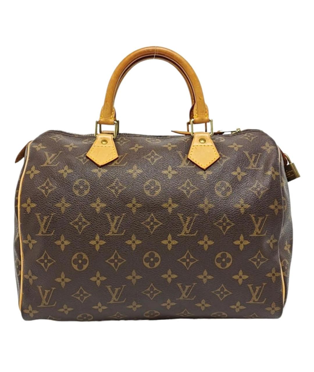 LOUIS VUITTON Коричневая кожаная сумка с короткими ручками, фото 1