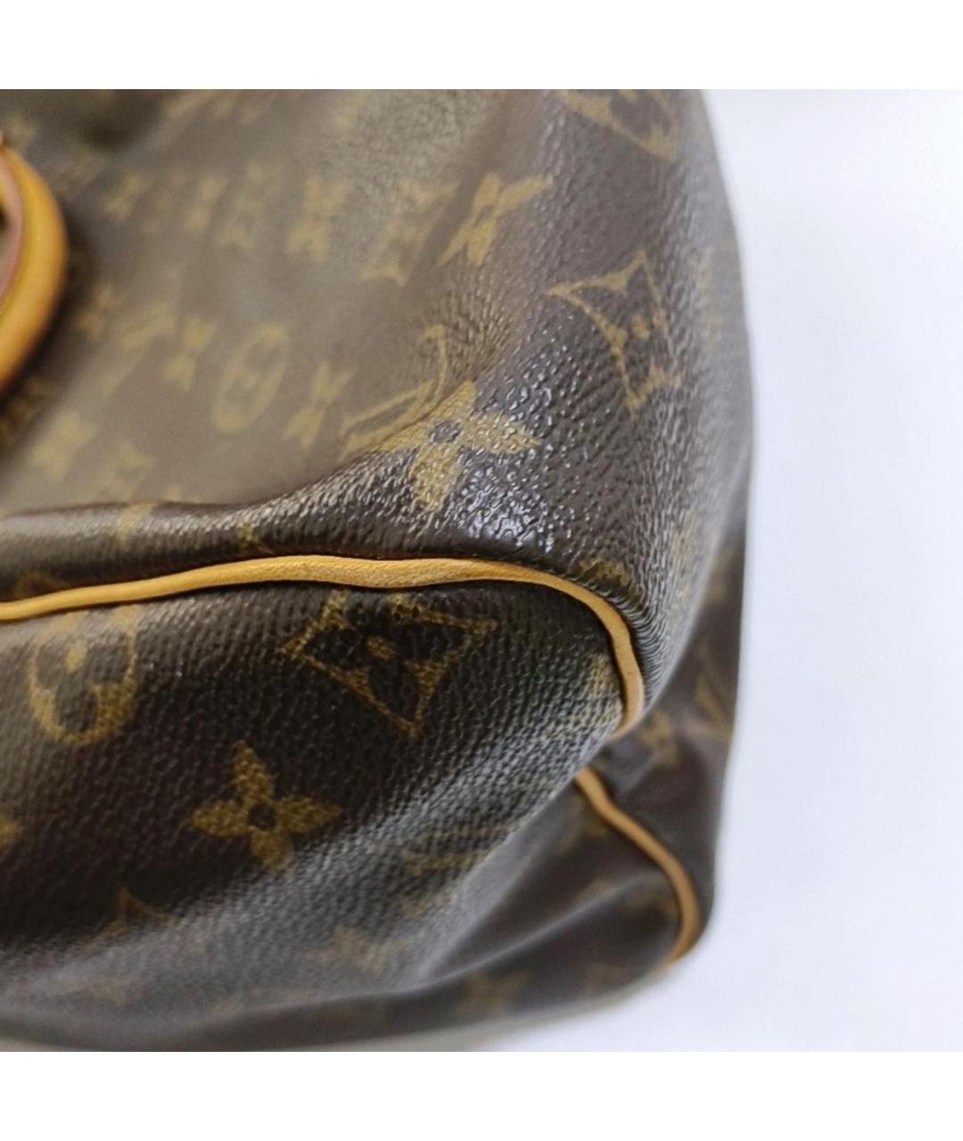 LOUIS VUITTON Коричневая кожаная сумка с короткими ручками, фото 6