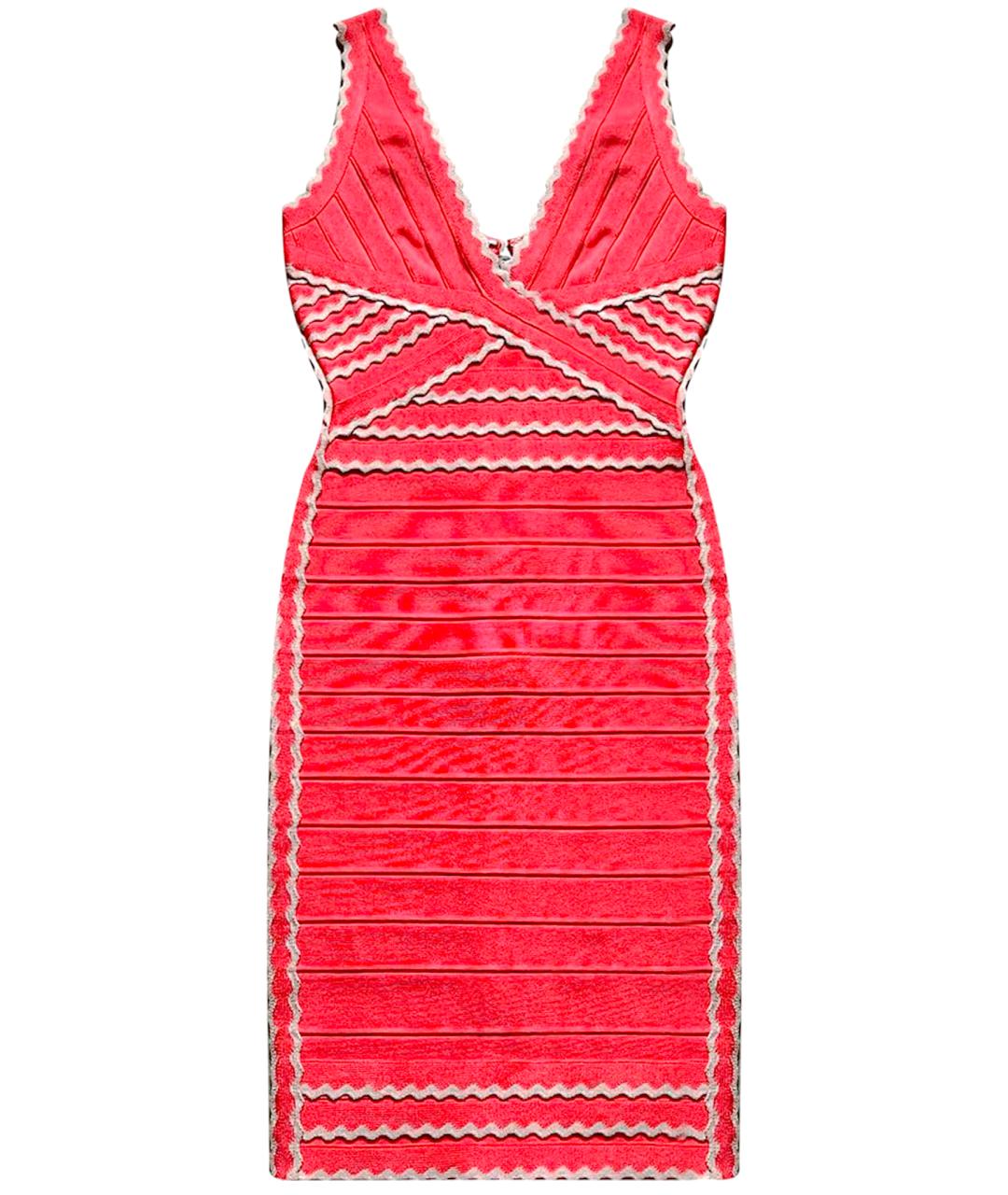HERVE LEGER Коралловое коктейльное платье, фото 1