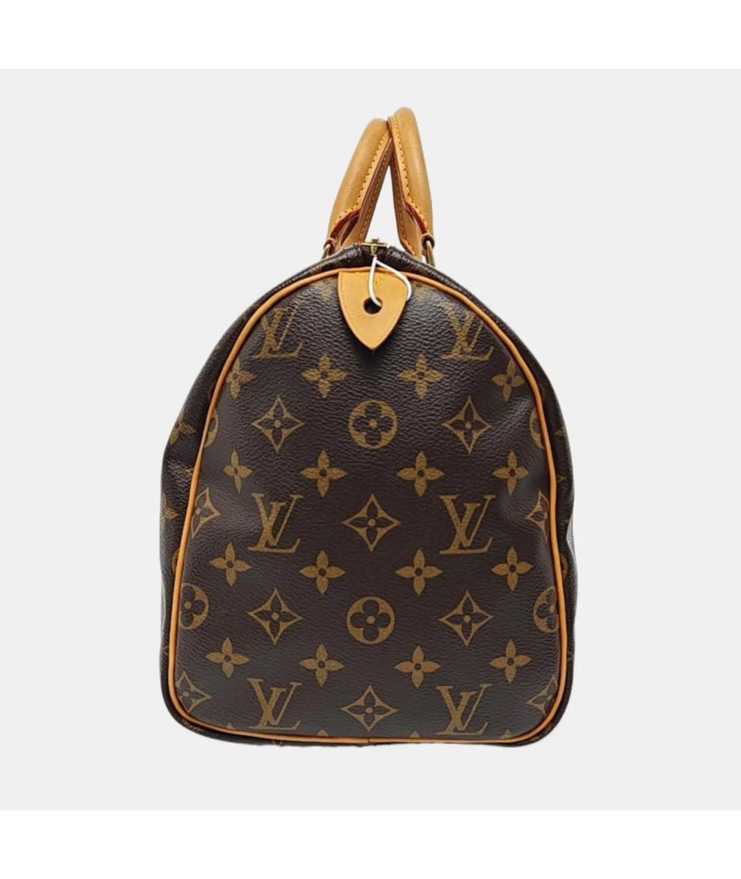 LOUIS VUITTON Коричневая кожаная сумка с короткими ручками, фото 2