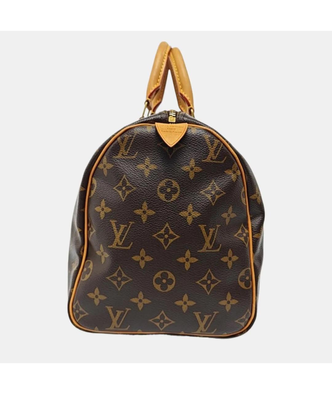 LOUIS VUITTON Коричневая кожаная сумка с короткими ручками, фото 3