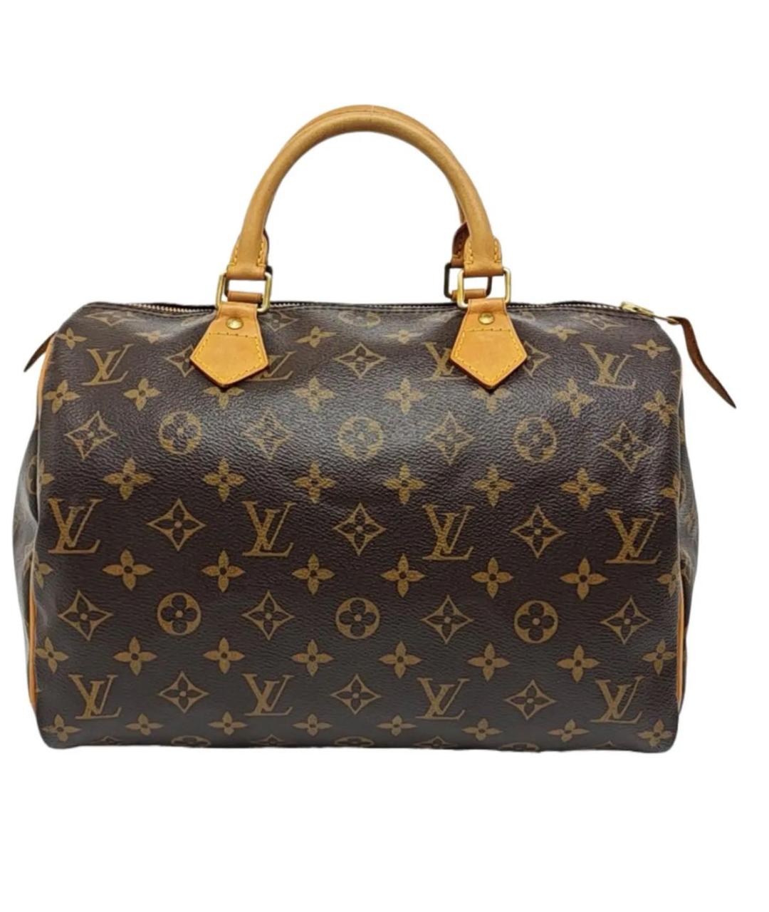 LOUIS VUITTON Коричневая кожаная сумка с короткими ручками, фото 1