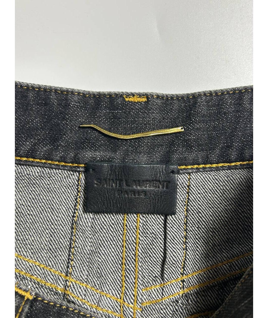 SAINT LAURENT Зеленая хлопковая юбка мини, фото 3
