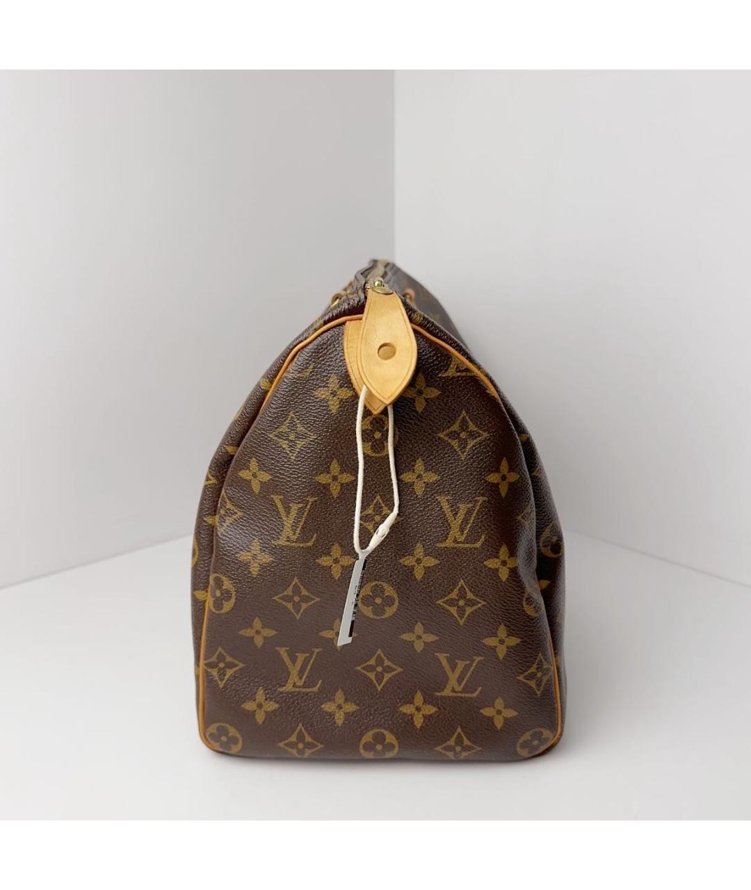 LOUIS VUITTON Коричневая кожаная сумка с короткими ручками, фото 4