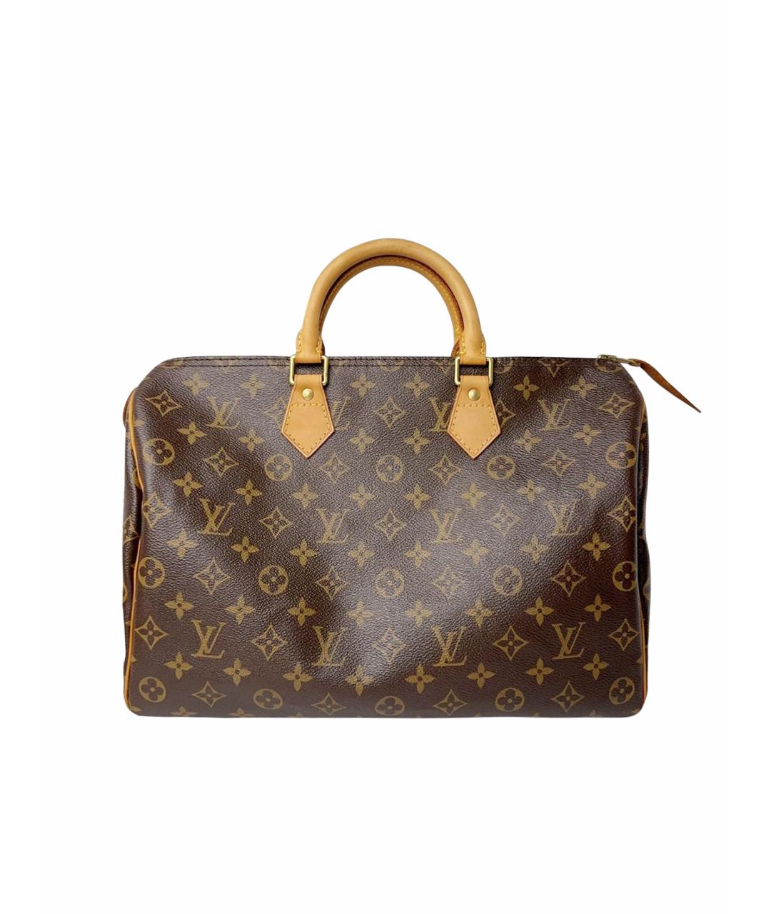 LOUIS VUITTON Коричневая кожаная сумка с короткими ручками, фото 1