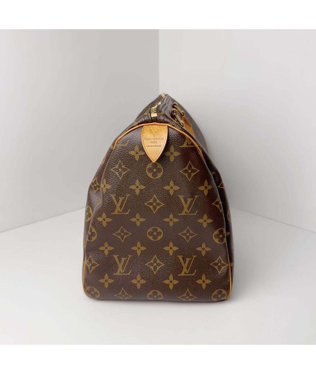 LOUIS VUITTON Коричневая кожаная сумка с короткими ручками, фото 2