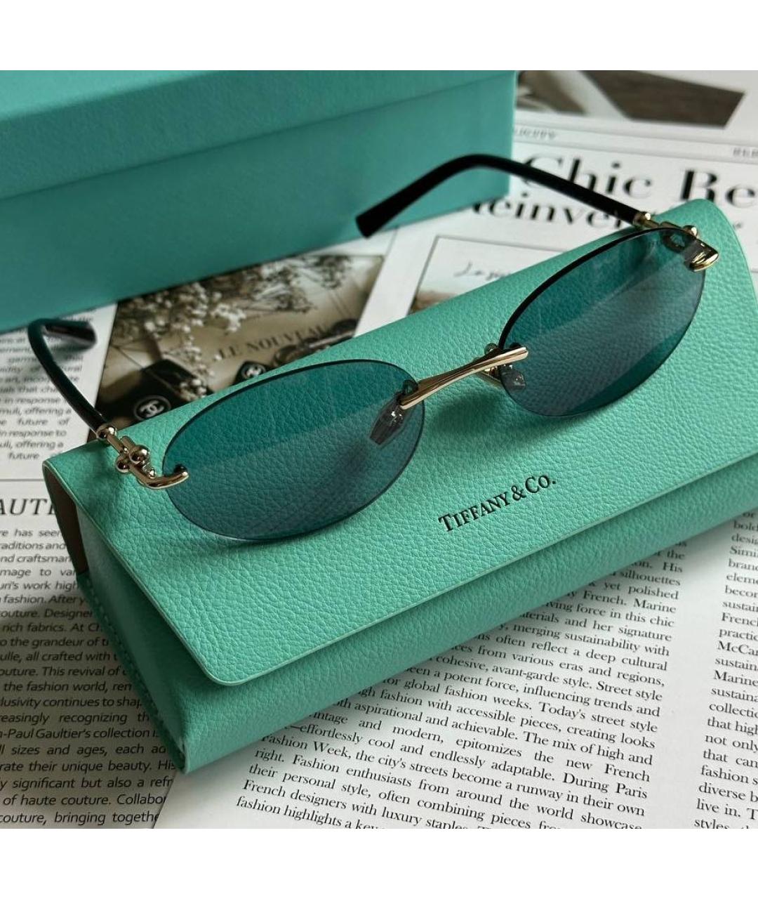 TIFFANY&CO Голубые солнцезащитные очки, фото 2
