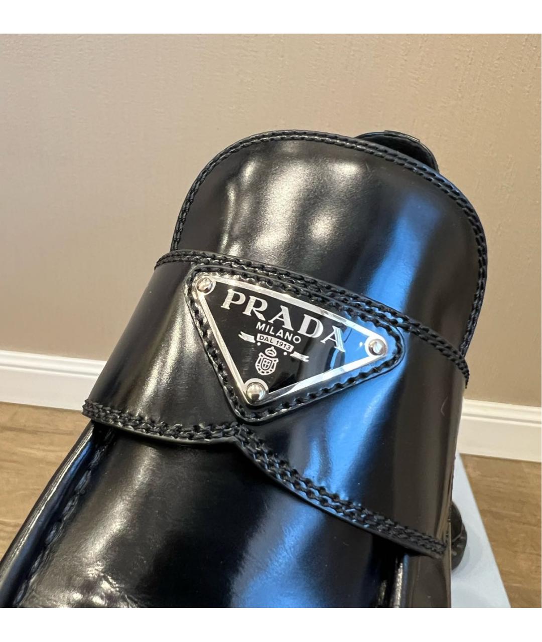 PRADA Черные кожаные лоферы, фото 7