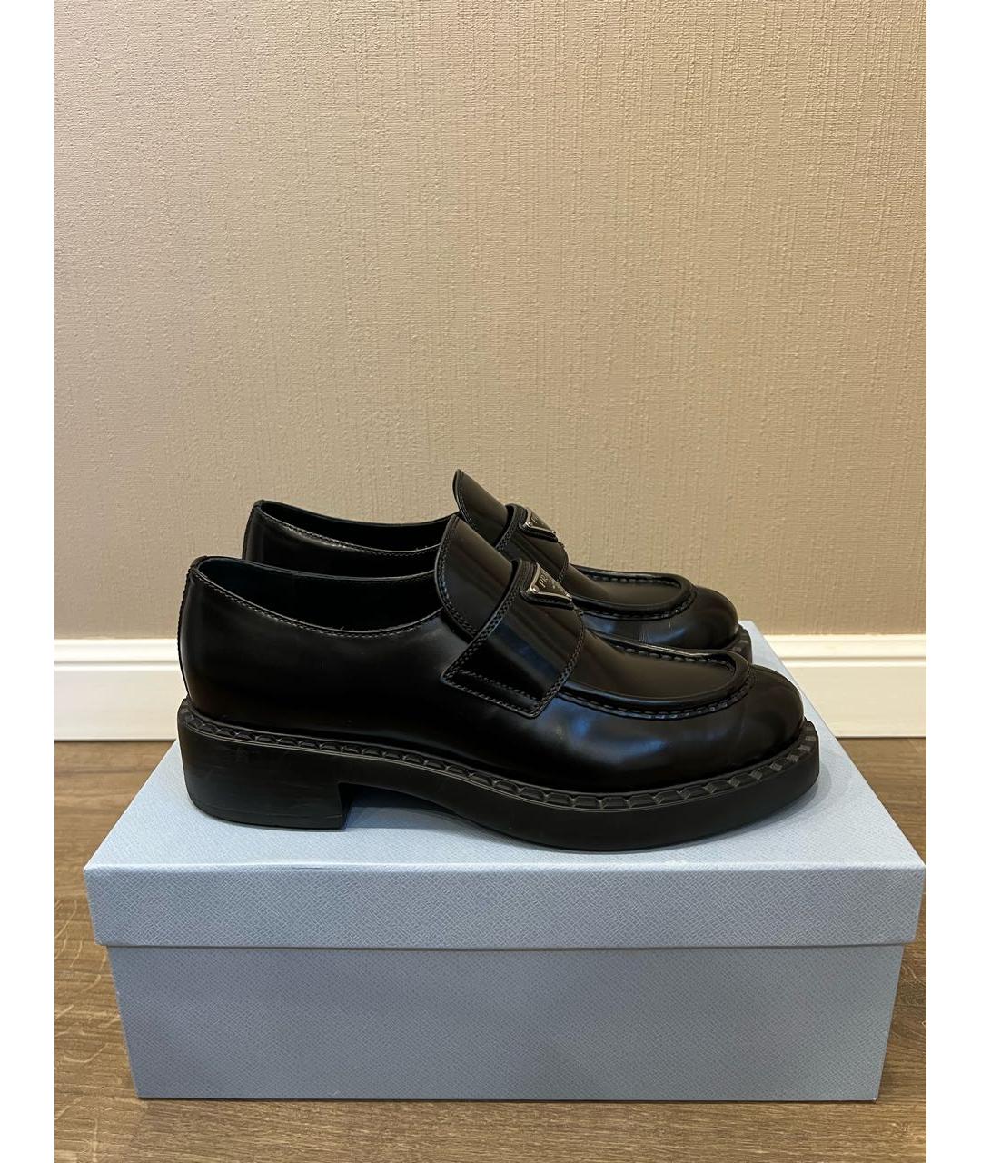 PRADA Черные кожаные лоферы, фото 8