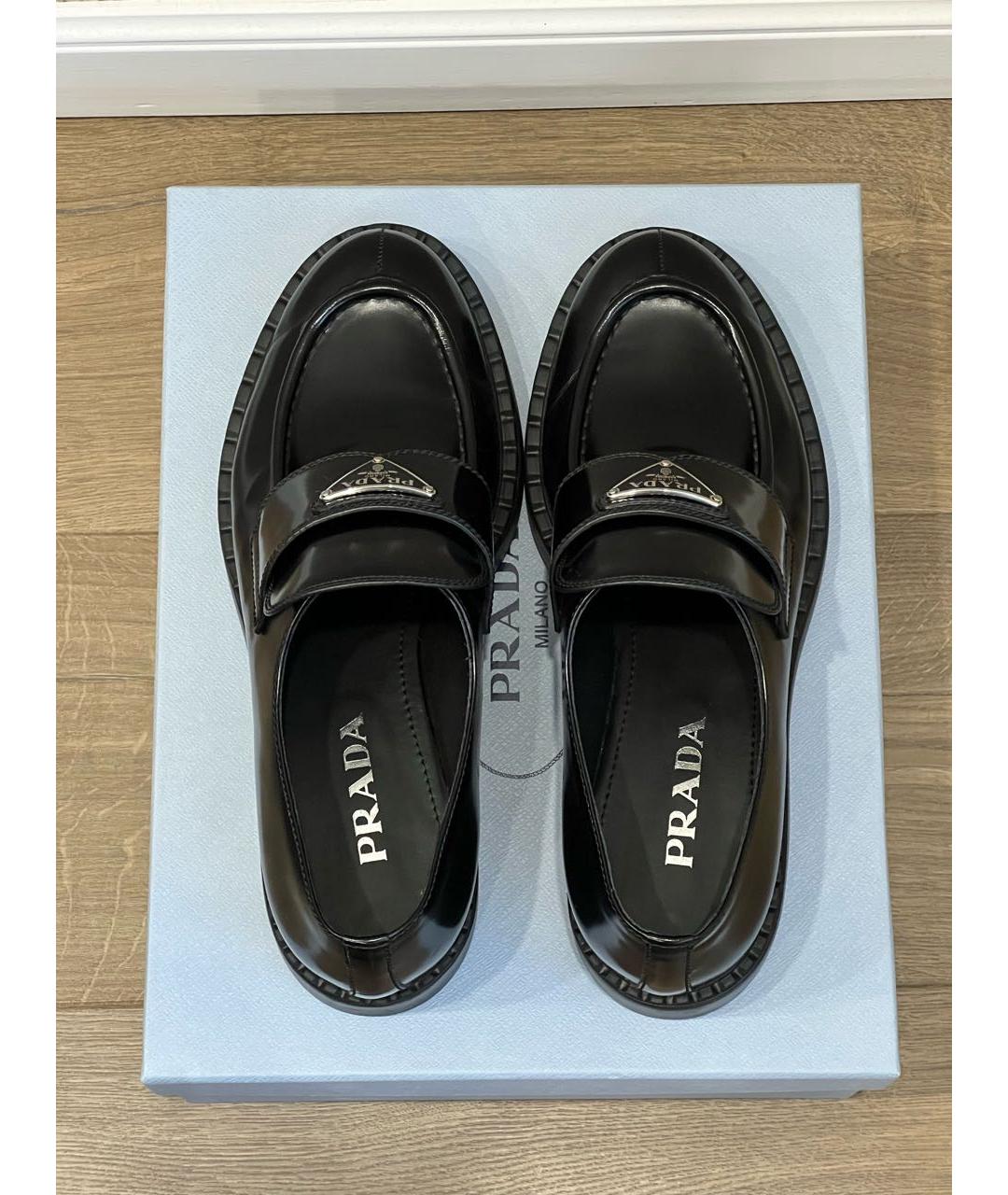 PRADA Черные кожаные лоферы, фото 2