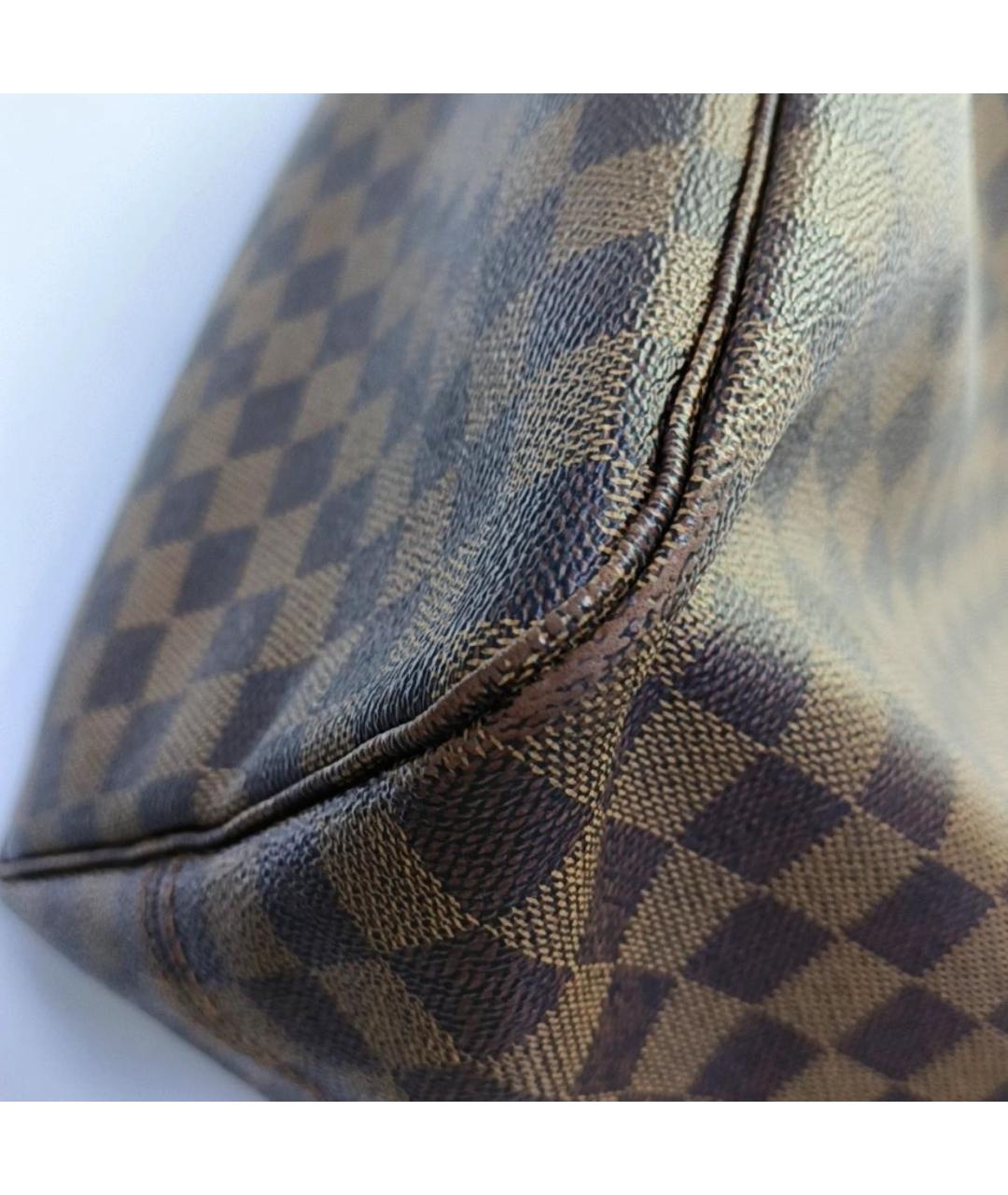 LOUIS VUITTON Коричневая кожаная сумка тоут, фото 7