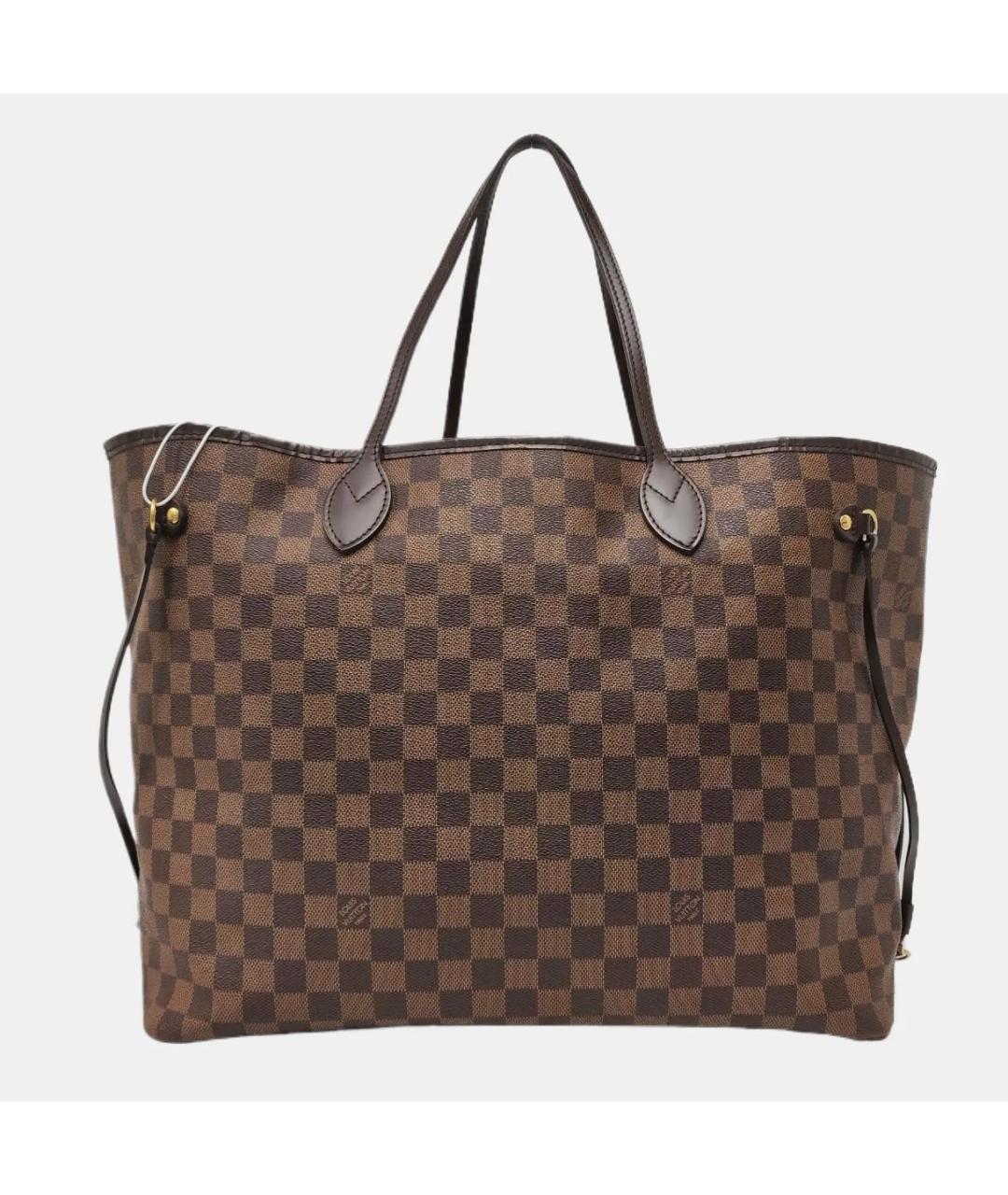 LOUIS VUITTON Коричневая кожаная сумка тоут, фото 4