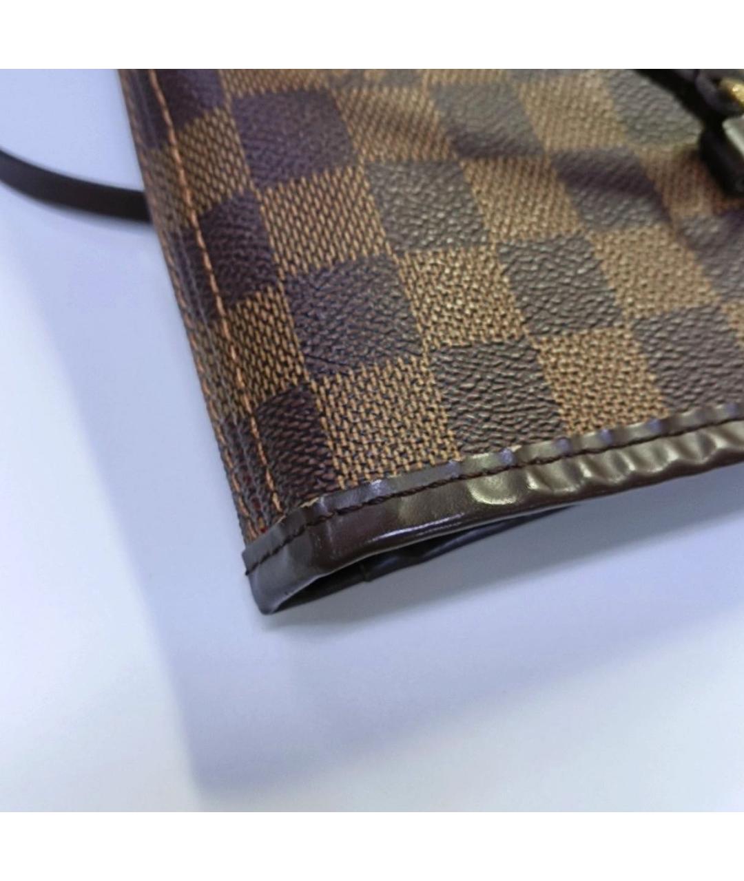 LOUIS VUITTON Коричневая кожаная сумка тоут, фото 8