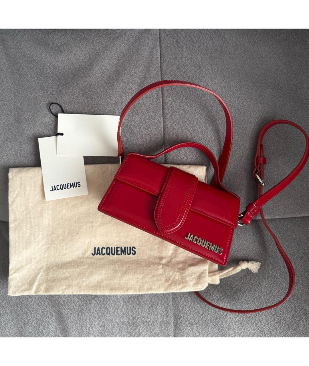 JACQUEMUS Красная сумка через плечо из лакированной кожи, фото 9
