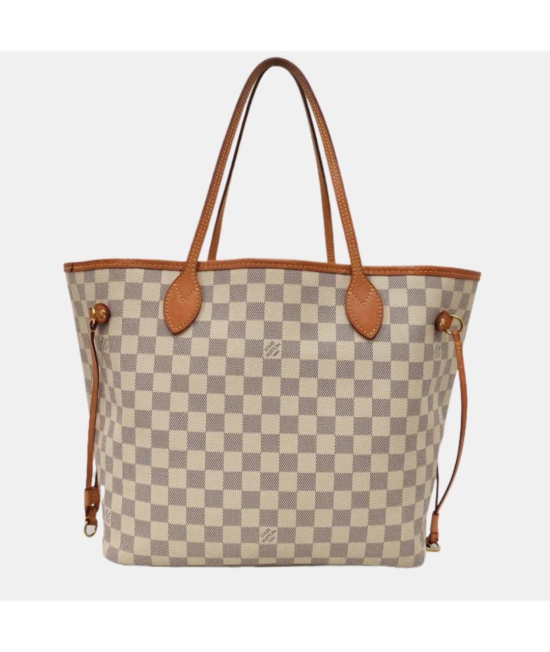 LOUIS VUITTON Бежевая кожаная сумка тоут, фото 4