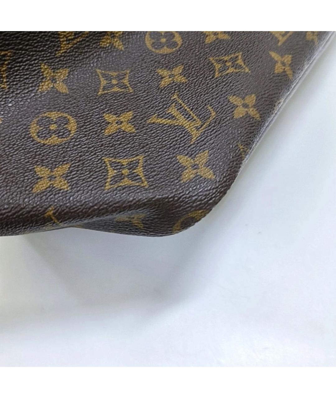LOUIS VUITTON Коричневая кожаная сумка тоут, фото 7