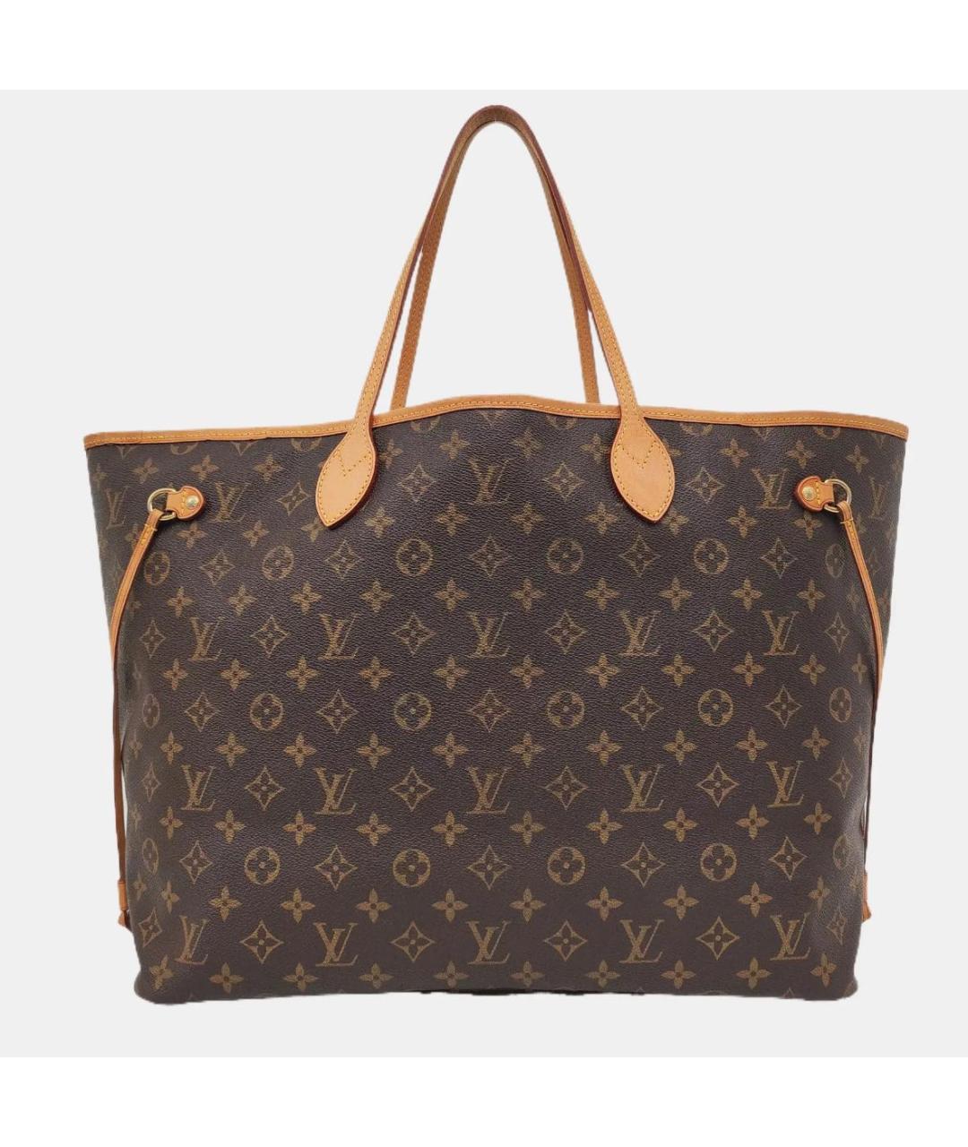 LOUIS VUITTON Коричневая кожаная сумка тоут, фото 4