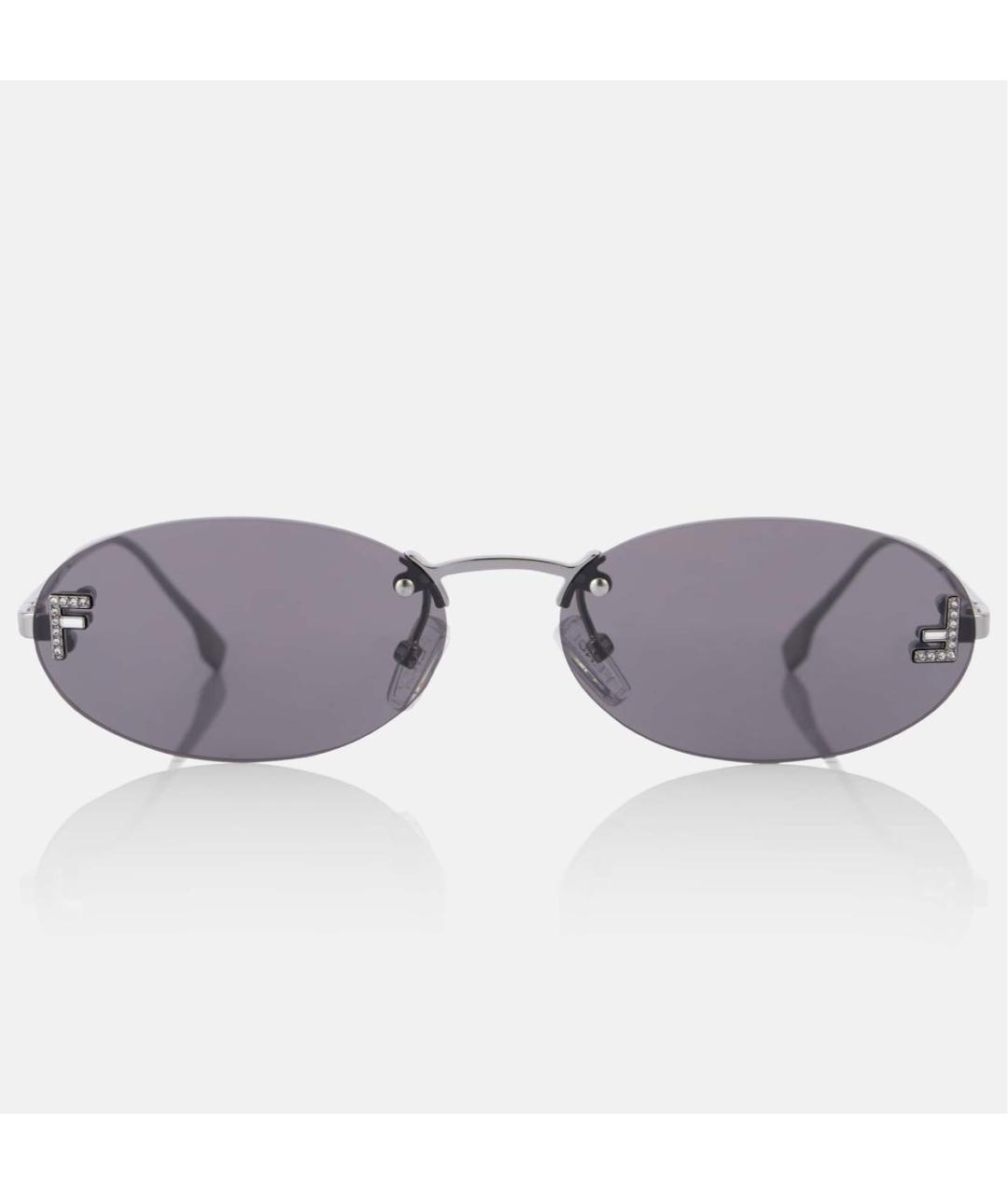 FENDI Антрацитовые металлические солнцезащитные очки, фото 6