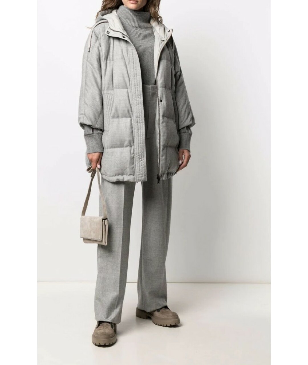 BRUNELLO CUCINELLI Серый пуховик, фото 2
