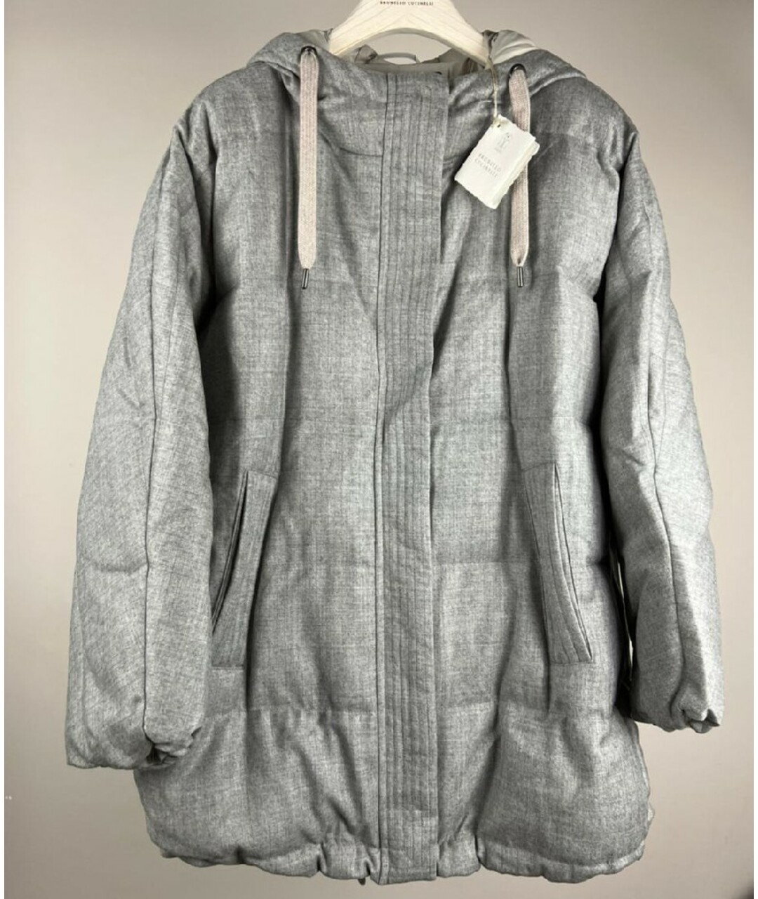 BRUNELLO CUCINELLI Серый пуховик, фото 6