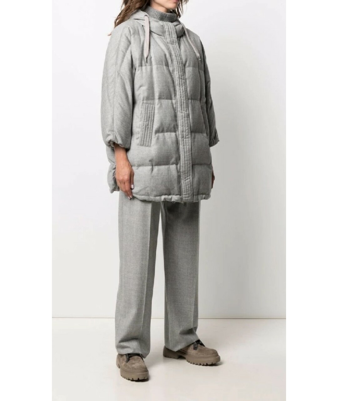 BRUNELLO CUCINELLI Серый пуховик, фото 3