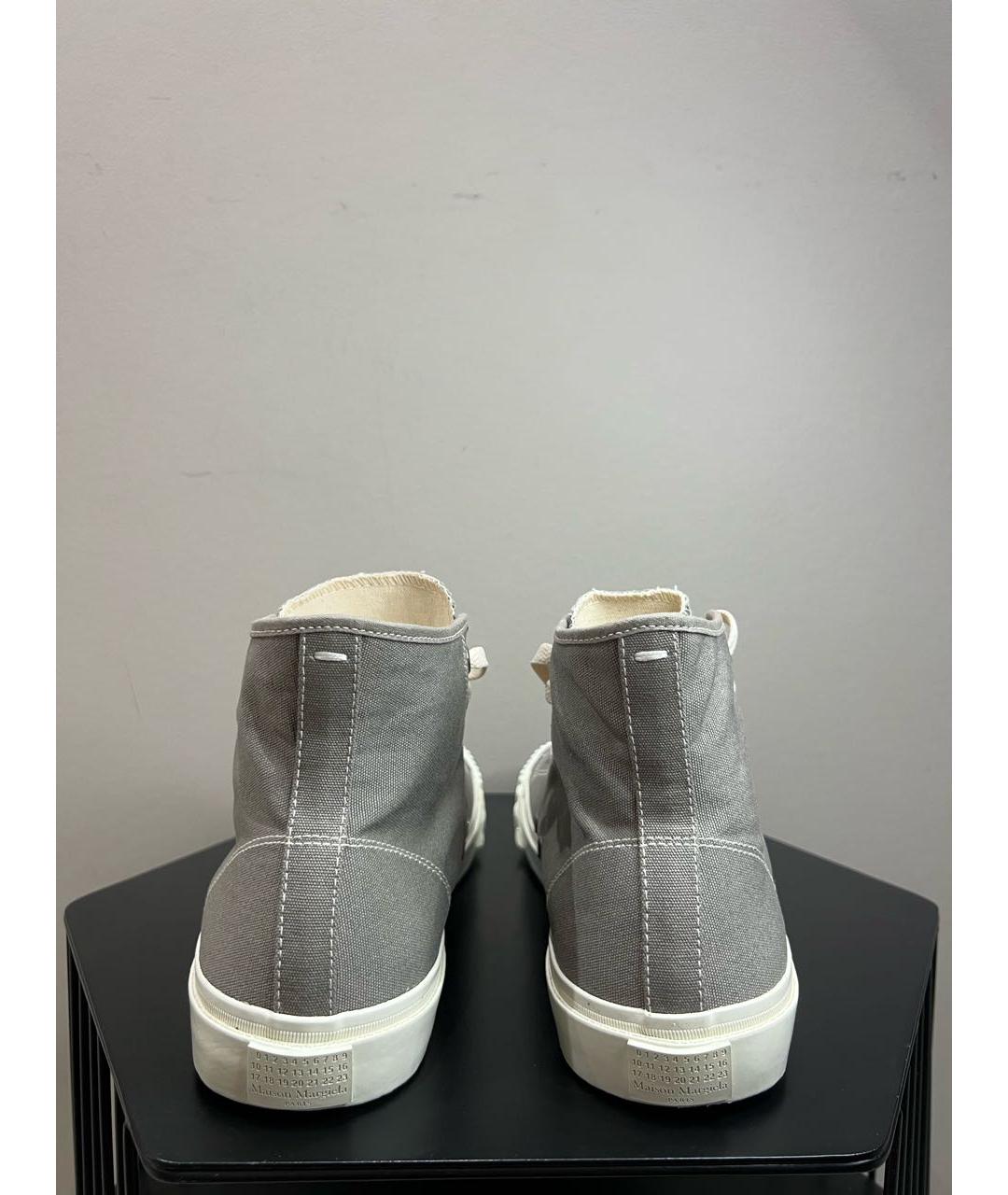 MAISON MARGIELA Серые текстильные высокие кроссовки / кеды, фото 4