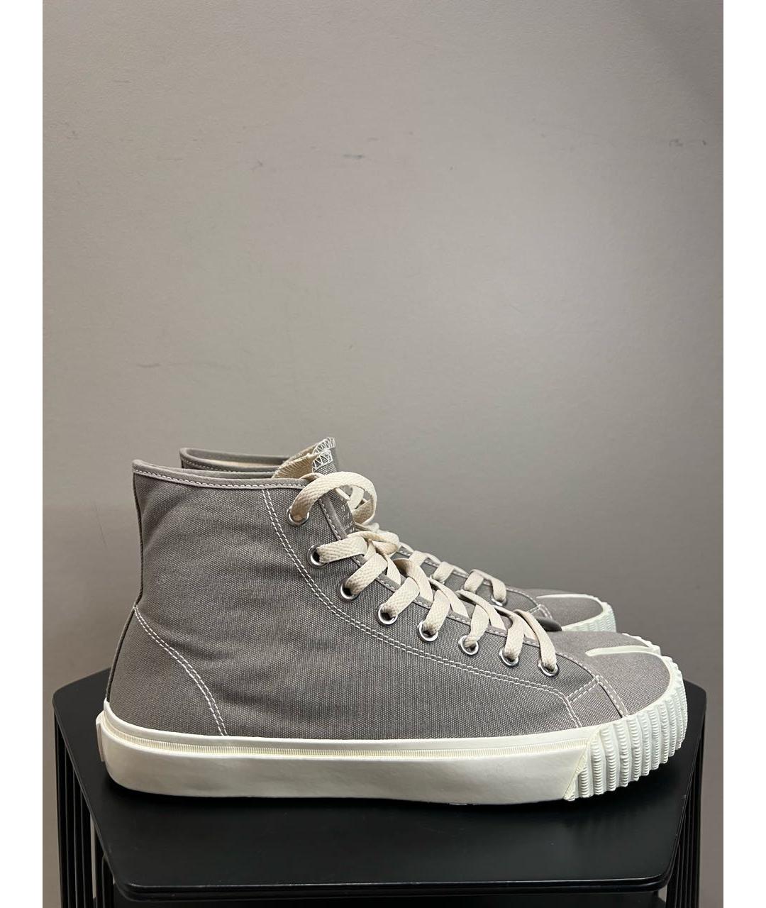 MAISON MARGIELA Серые текстильные высокие кроссовки / кеды, фото 9