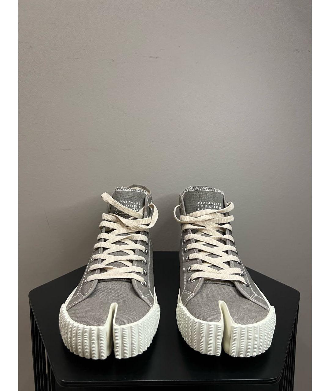 MAISON MARGIELA Серые текстильные высокие кроссовки / кеды, фото 3