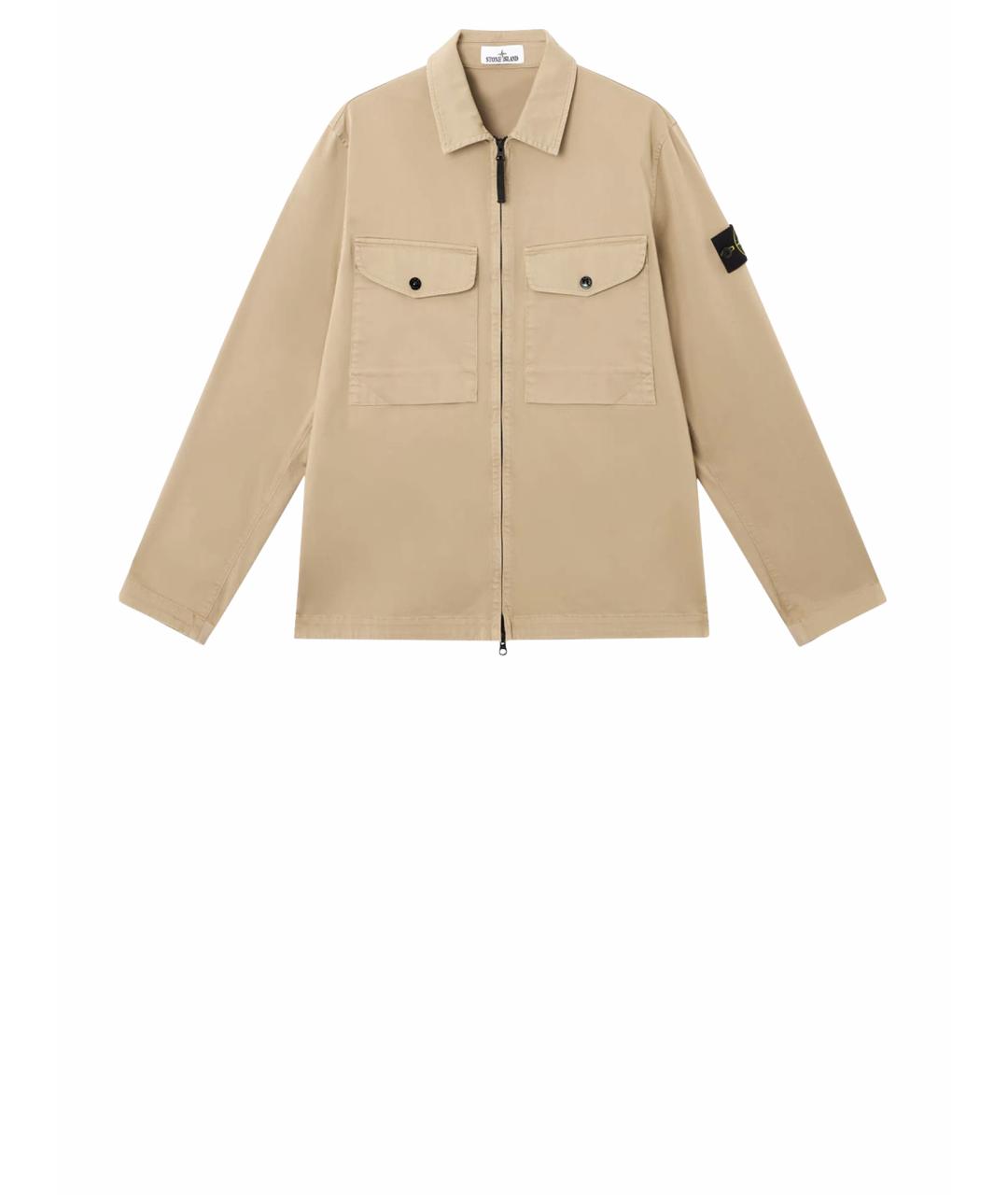 STONE ISLAND Бежевая хлопковая кэжуал рубашка, фото 1