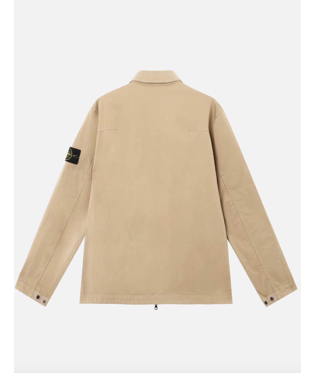 STONE ISLAND Бежевая хлопковая кэжуал рубашка, фото 2
