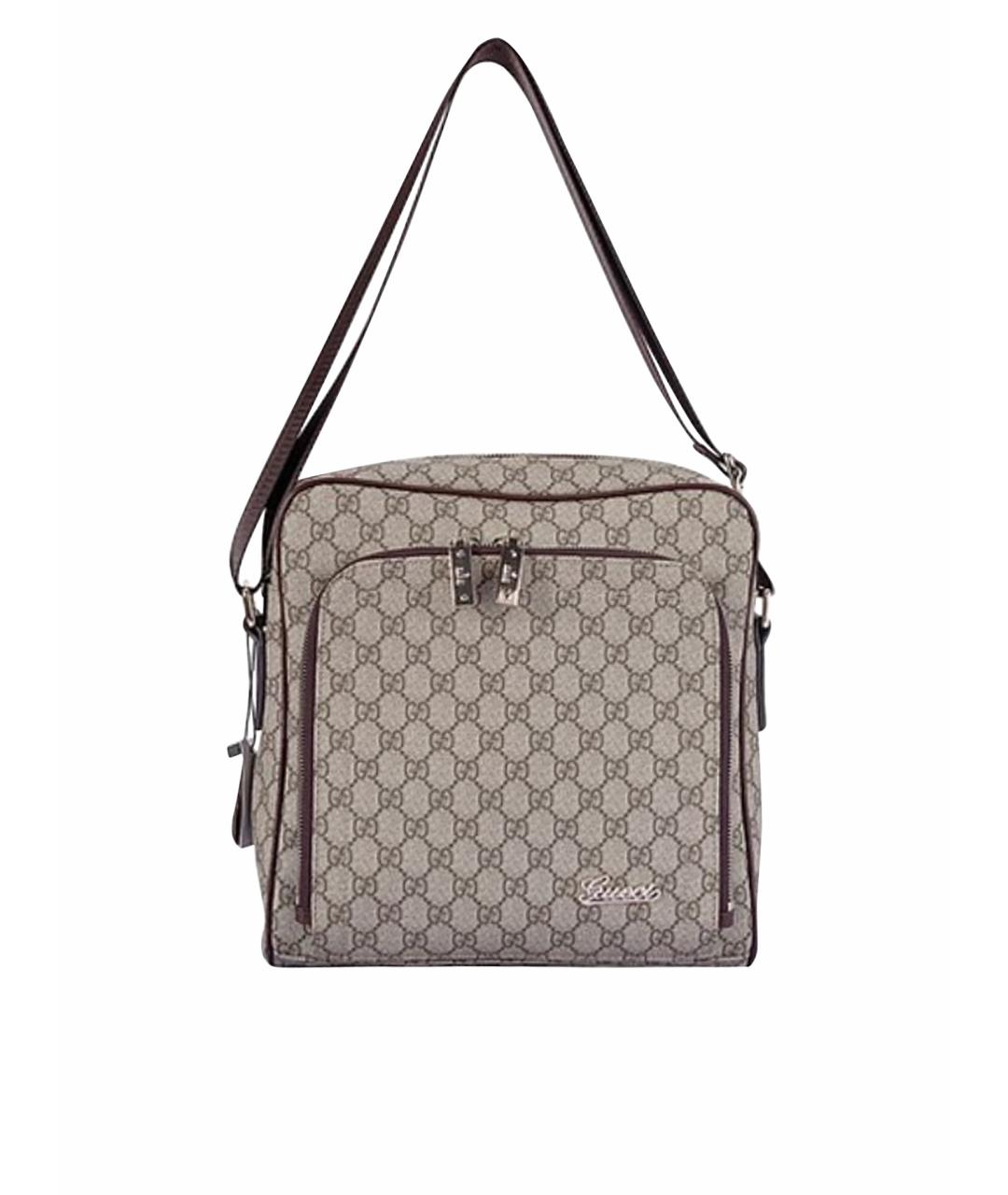 GUCCI Бежевая кожаная сумка на плечо, фото 1