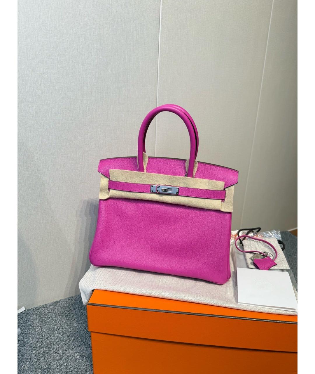 HERMES Розовая кожаная сумка тоут, фото 2