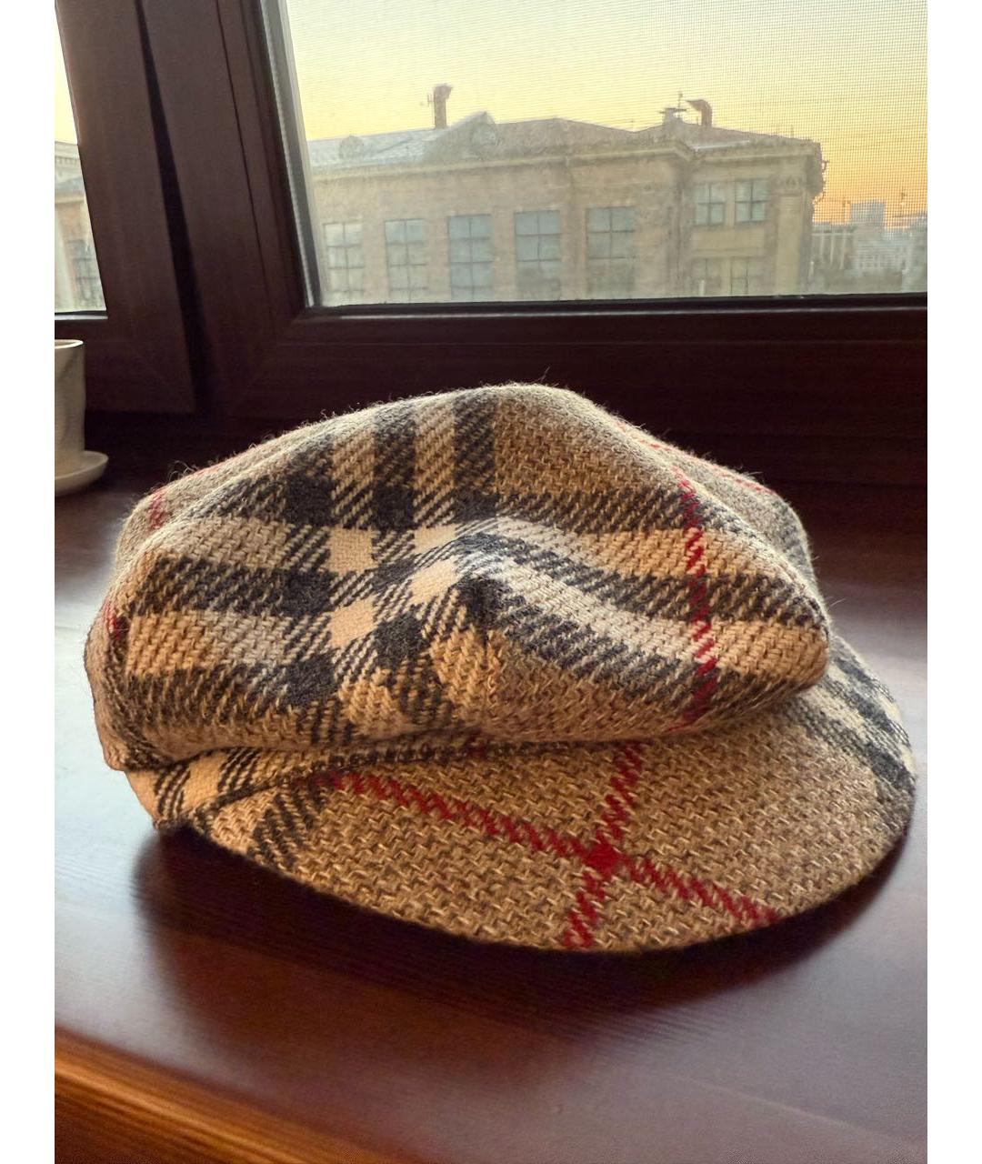 BURBERRY Бежевая шерстяная кепка, фото 4