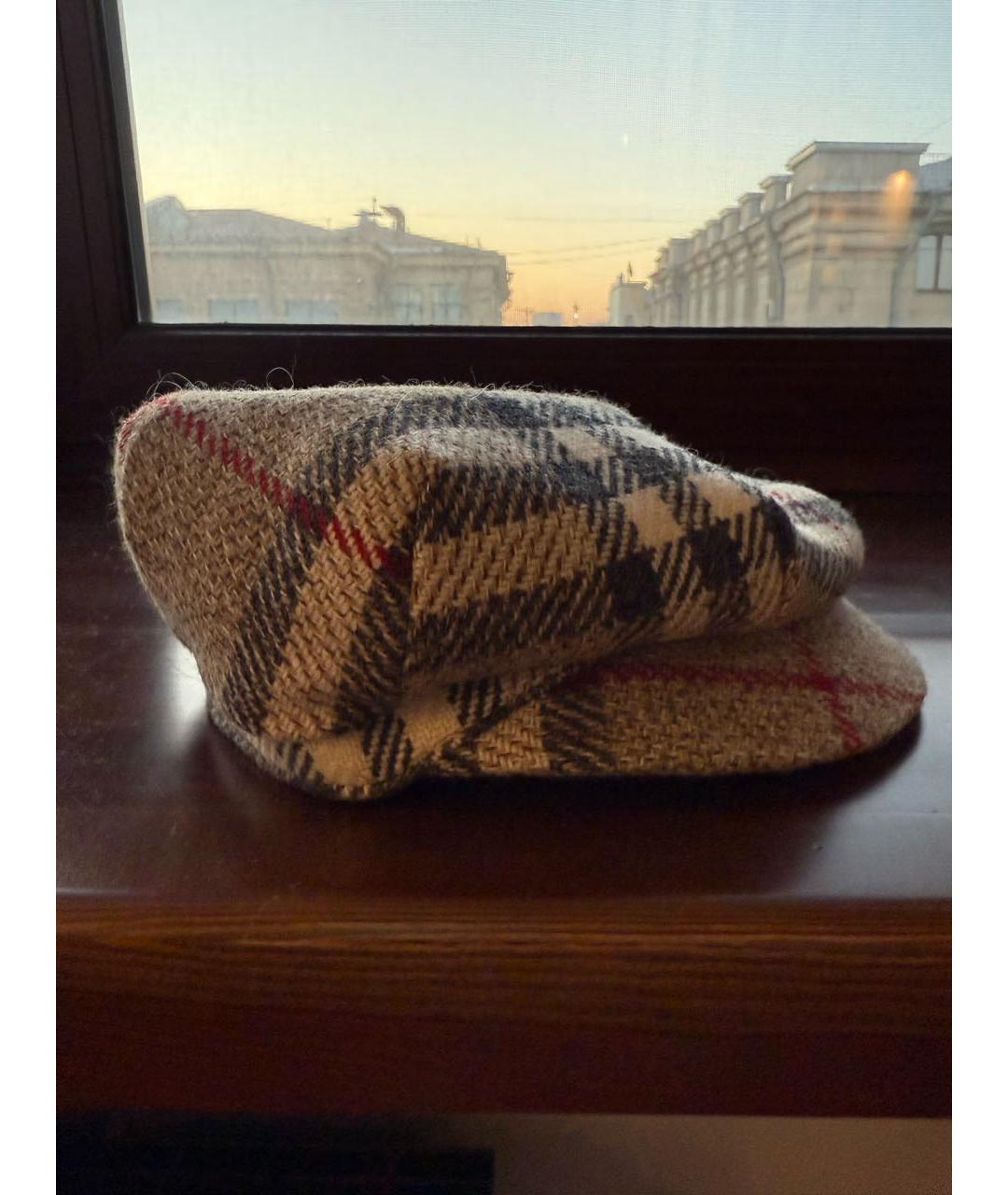 BURBERRY Бежевая шерстяная кепка, фото 2