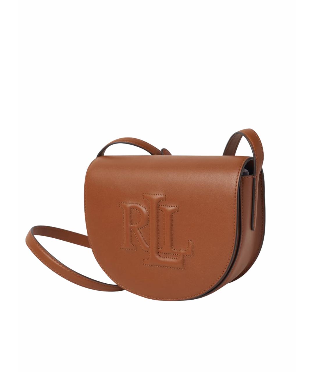 RALPH LAUREN Коричневая кожаная сумка через плечо, фото 1