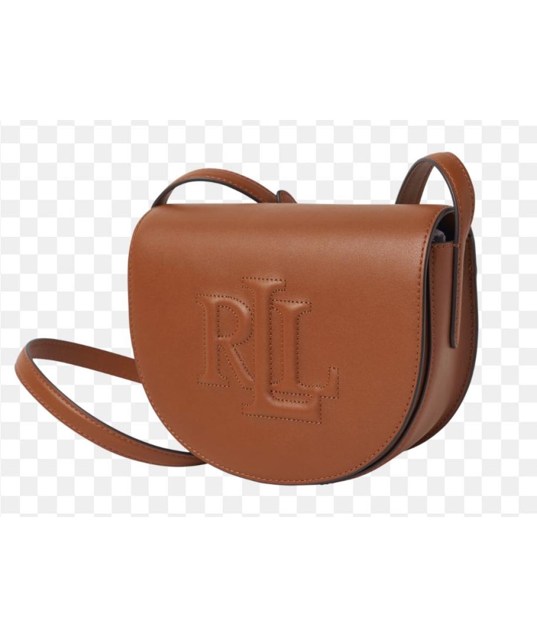 RALPH LAUREN Коричневая кожаная сумка через плечо, фото 9