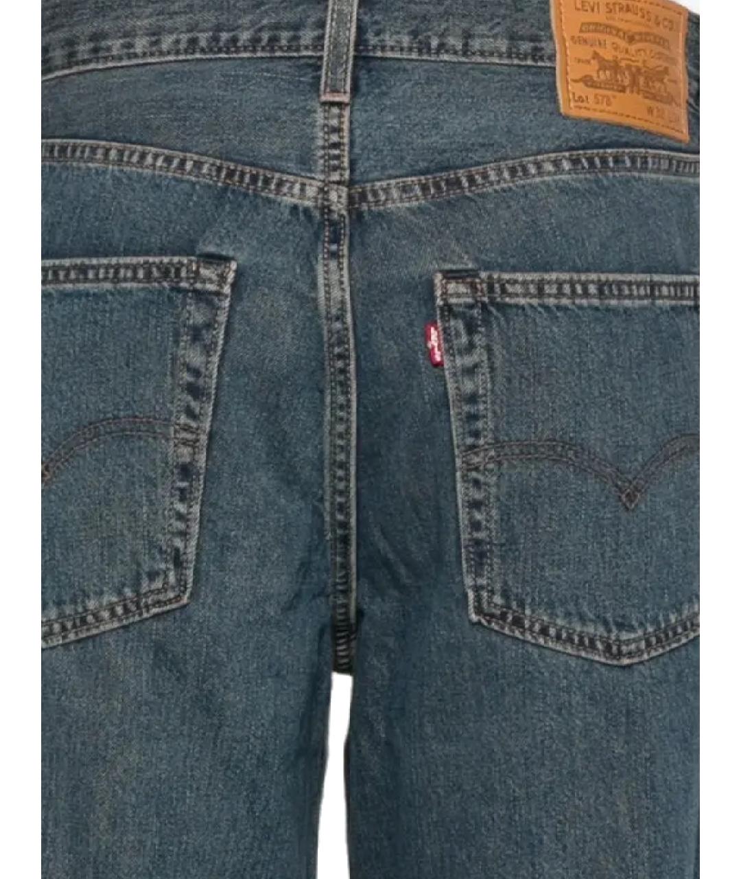 LEVI'S Синие хлопковые прямые джинсы, фото 3