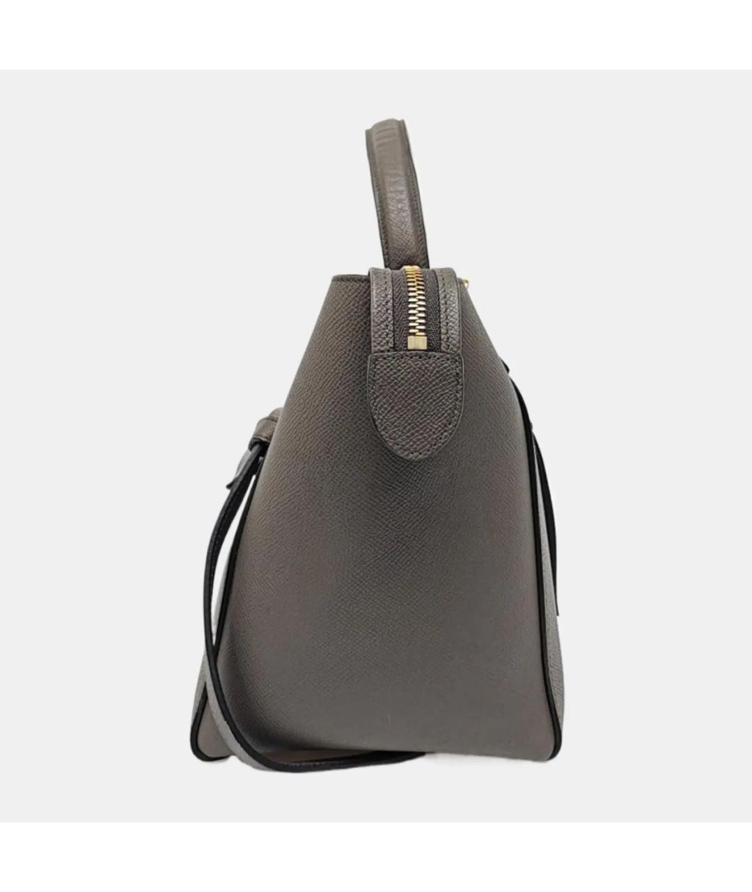 CELINE Антрацитовая кожаная сумка с короткими ручками, фото 2