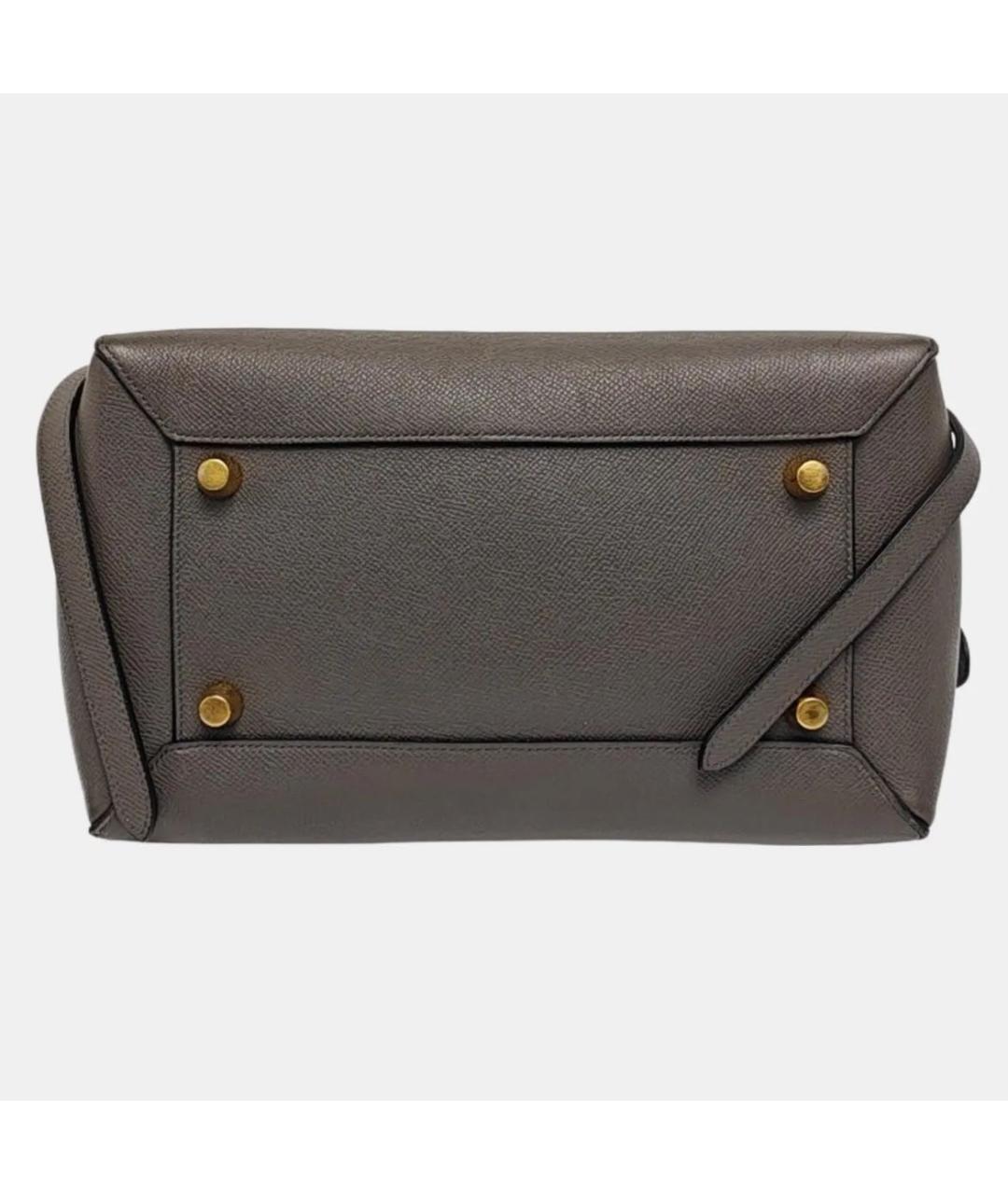 CELINE Антрацитовая кожаная сумка с короткими ручками, фото 5