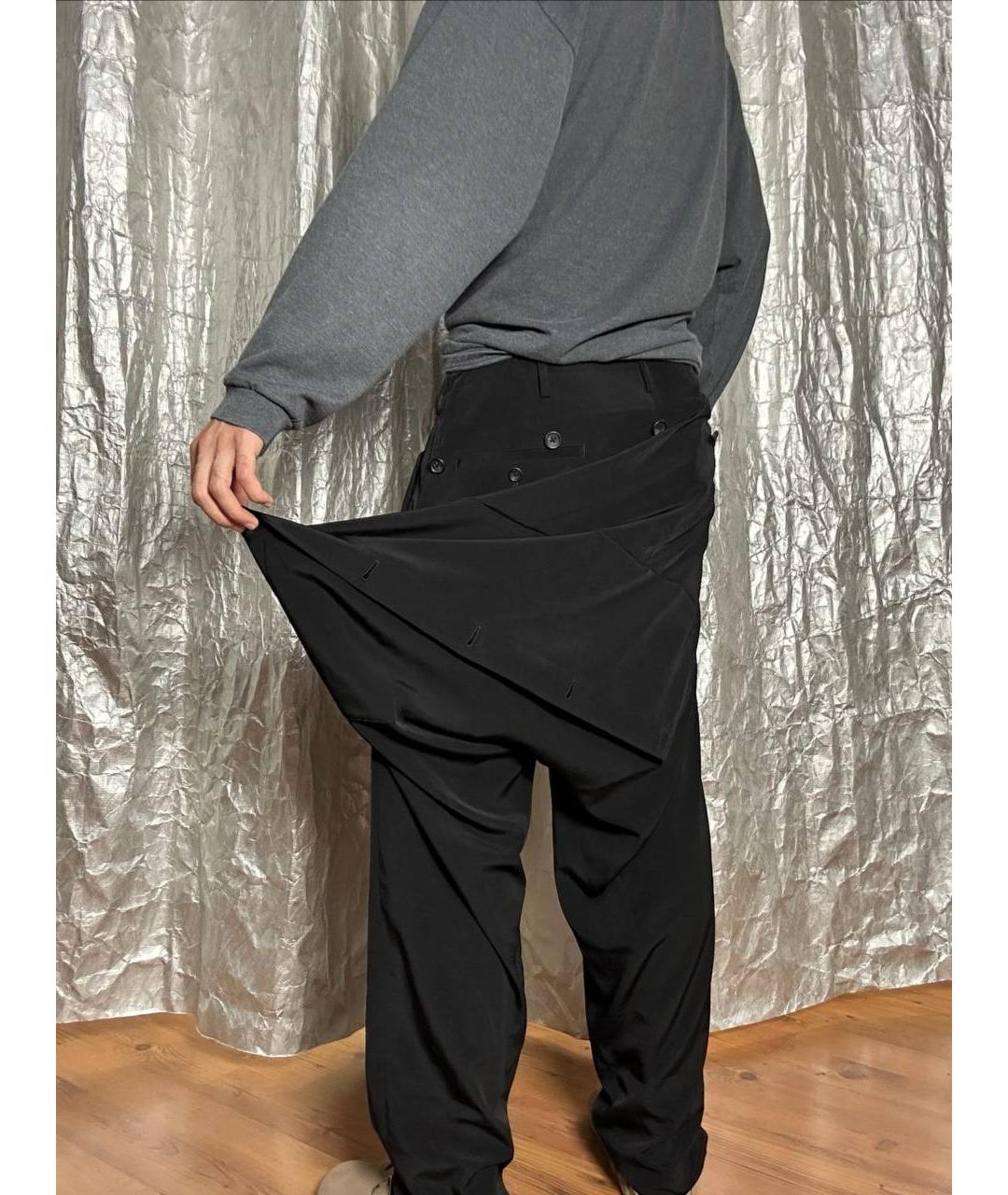 YOHJI YAMAMOTO Черные повседневные брюки, фото 5