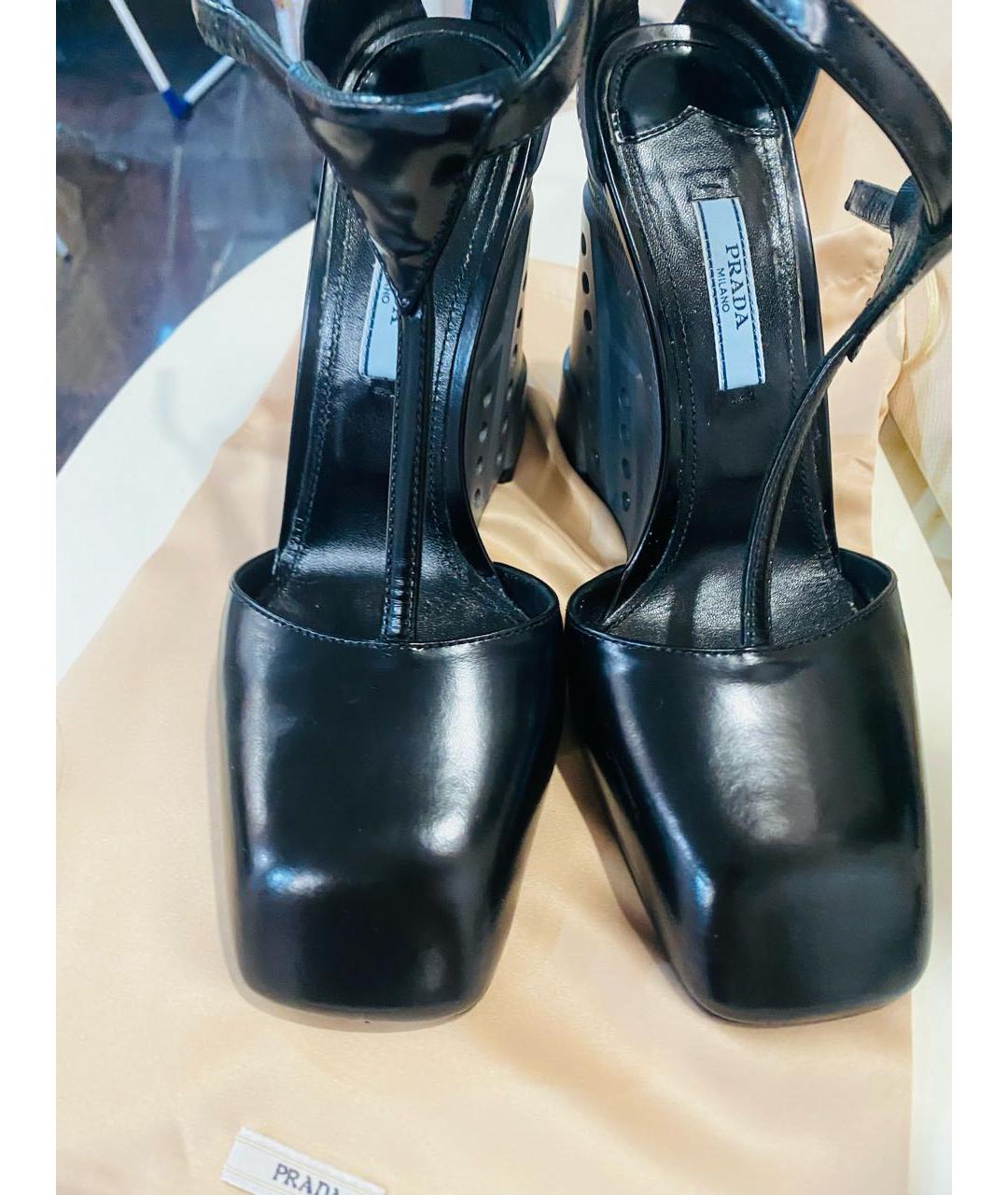 PRADA Черные кожаные туфли, фото 2