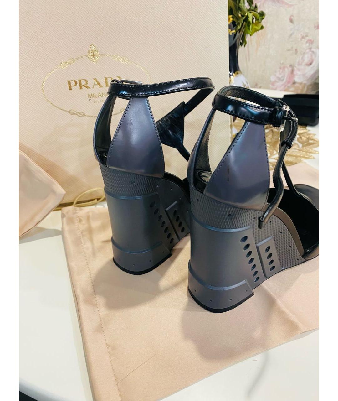 PRADA Черные кожаные туфли, фото 3