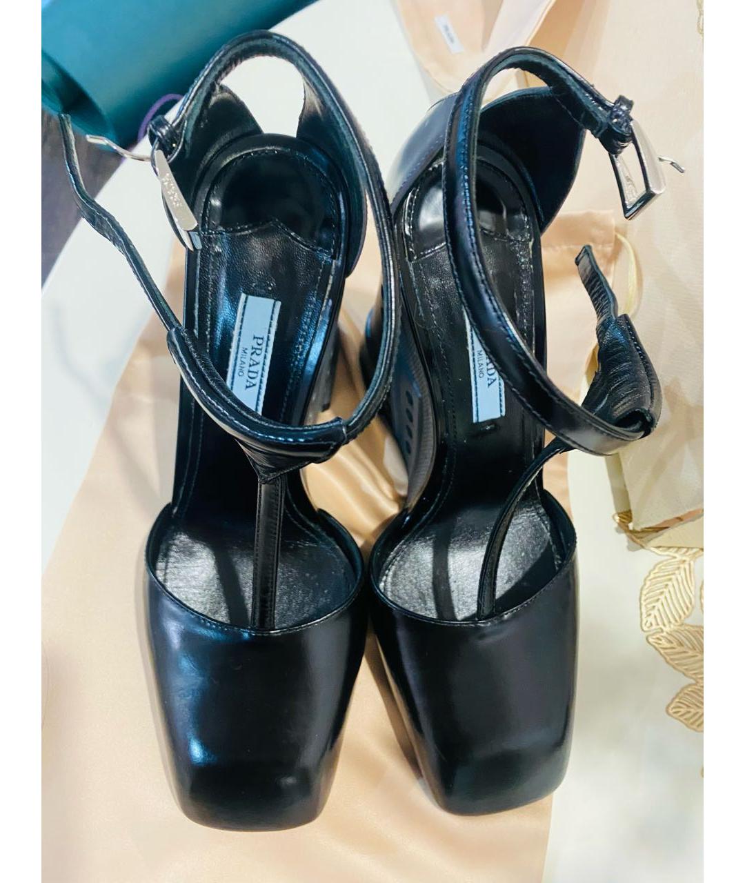 PRADA Черные кожаные туфли, фото 7