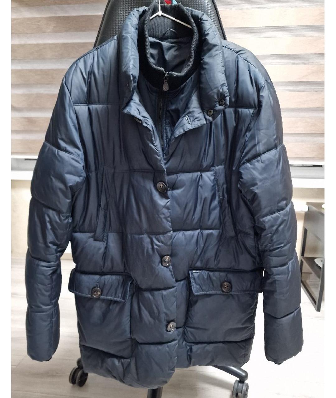 LORO PIANA Темно-синяя полиэстеровая куртка, фото 6