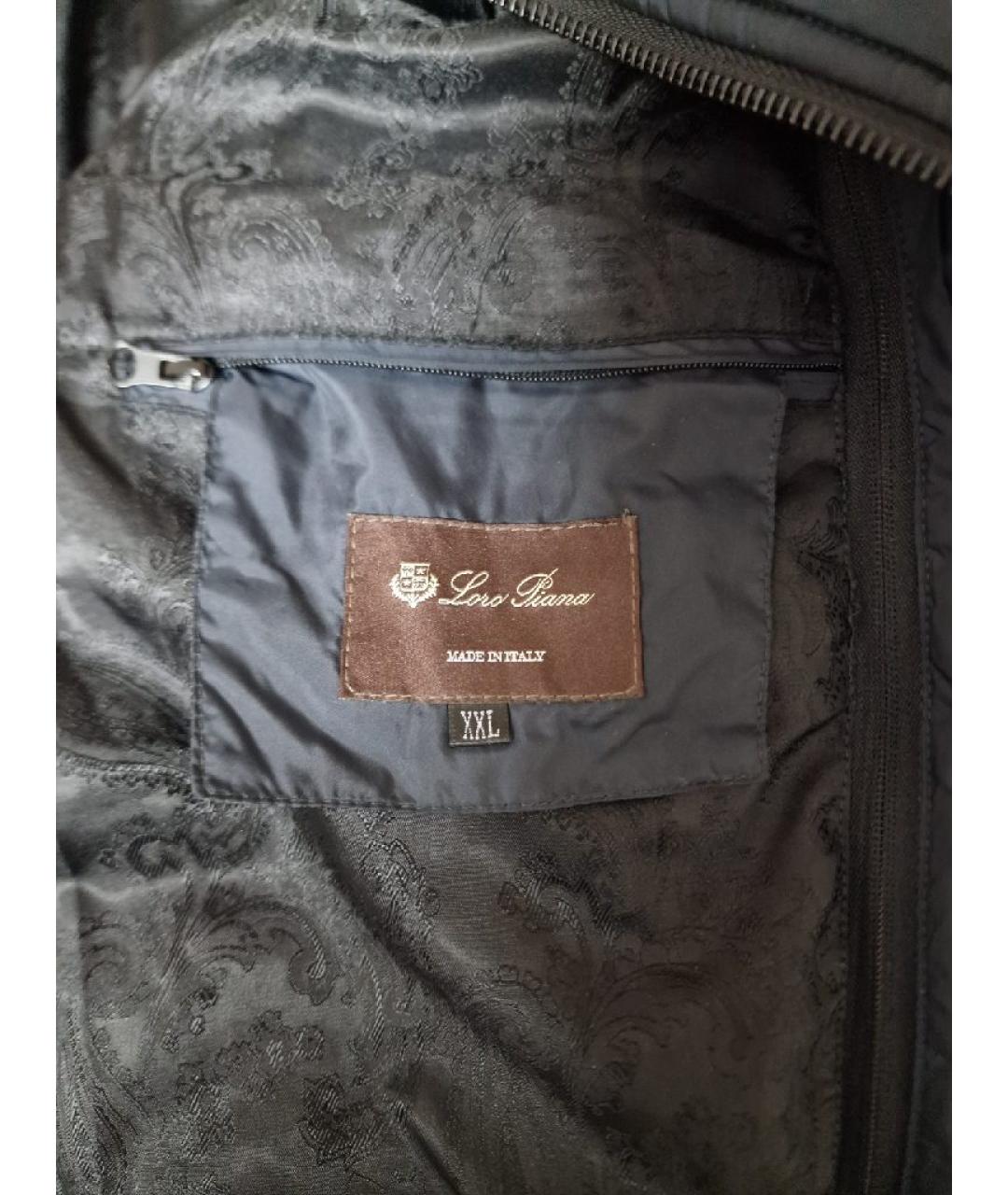 LORO PIANA Темно-синяя полиэстеровая куртка, фото 3
