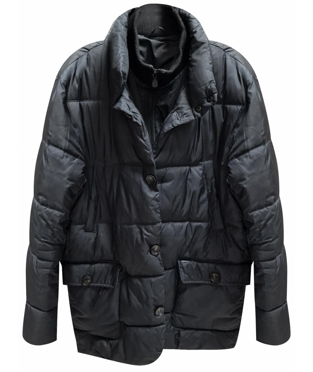 LORO PIANA Темно-синяя полиэстеровая куртка, фото 1